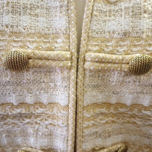 St. John Wool Blend Tweed Blazer New Sz 12 K61S0C1 Butterscotch Speckled $1695 - Picture 4 of 16